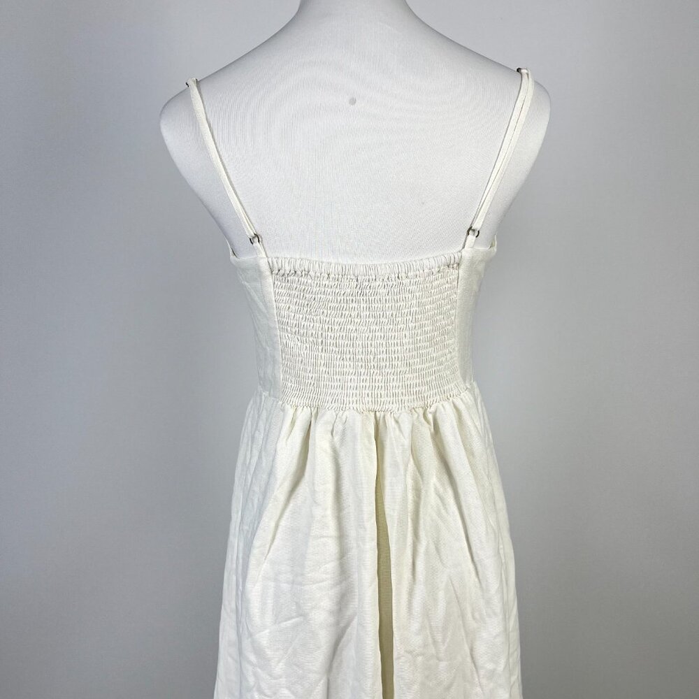 NWOT Farm Rio Linen Blend White Sleeveless Maxi Dress Size S - Picture 9 of 15